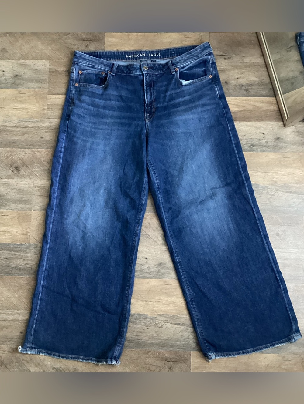 American Eagle Outfitters Wide Leg Dark Blue Jeans